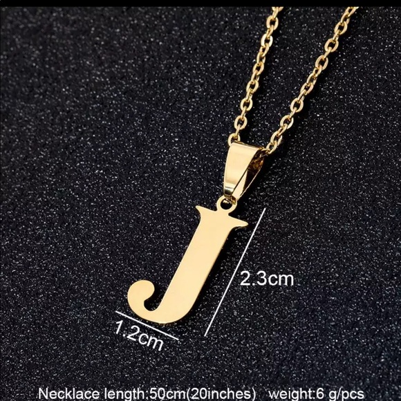 Stainless Steel Letter *J* Gold Pedant Necklace, nice Necklace, cute Necklace. - Picture 1 of 2